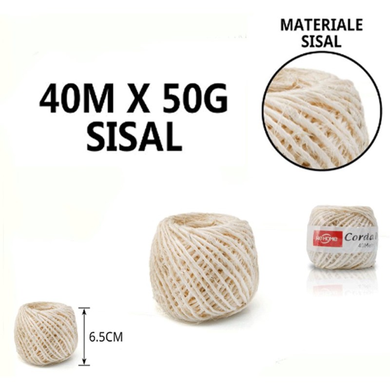 Hongu 12x 40 metri di Corda per Tiragraffi Gatti Animali Fibra Sisa...
