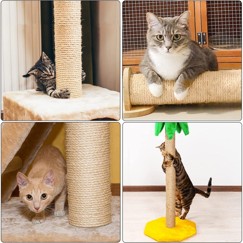 Hongu 12x 40 metri di Corda per Tiragraffi Gatti Animali Fibra Sisa...