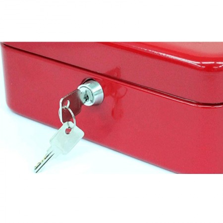 CASSETTA DI SICUREZZA PORTAVALORI CON VASSOIO PORTAMONETE E 2 CHIAVI 30x24x9 cm