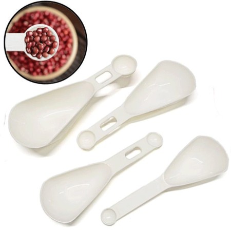 Misurini Cucchiai da cucina in plastica bianca per alimenti da cucina 4 pezzi