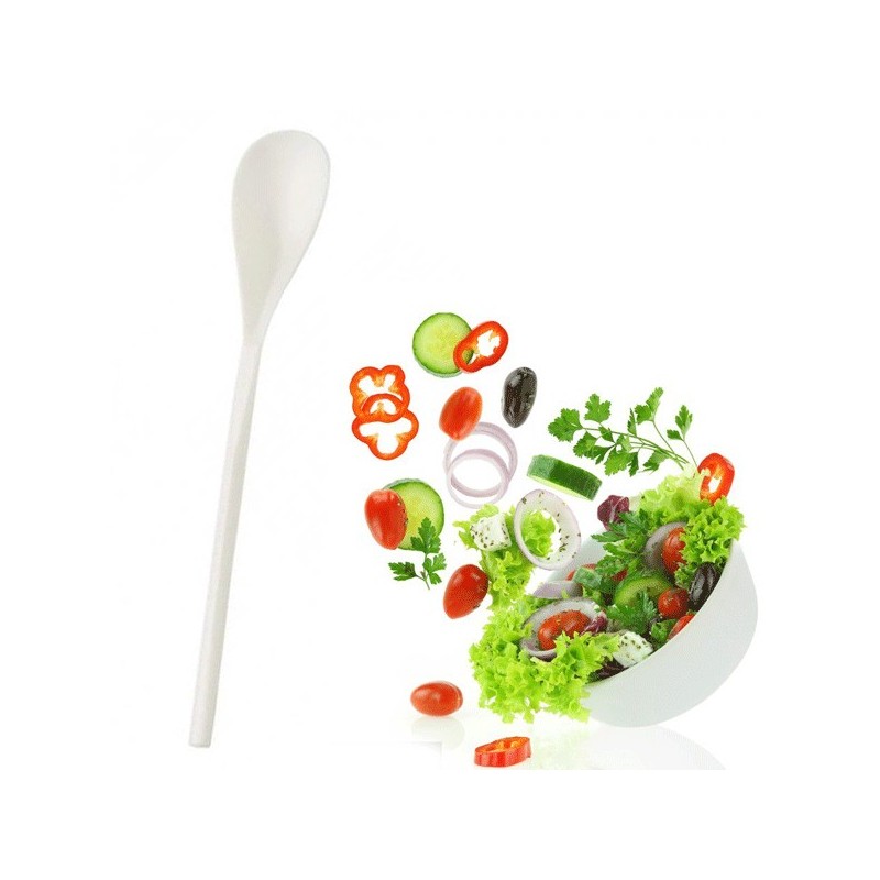 Hongu Set 3 Cucchiai In Plastica Per Insalata Da 25/29/33 Cm bianco...