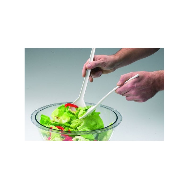Hongu Set 3 Cucchiai In Plastica Per Insalata Da 25/29/33 Cm bianco...