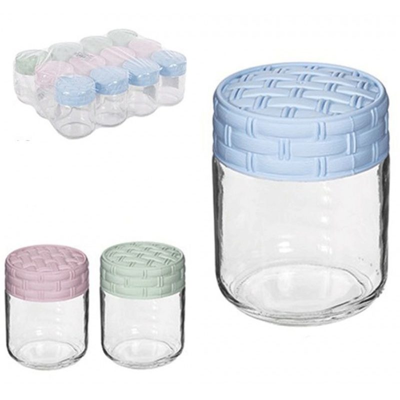 Hongu 12x Barattoli vetro per conserve vasi vasetti chiusura 350ml ...
