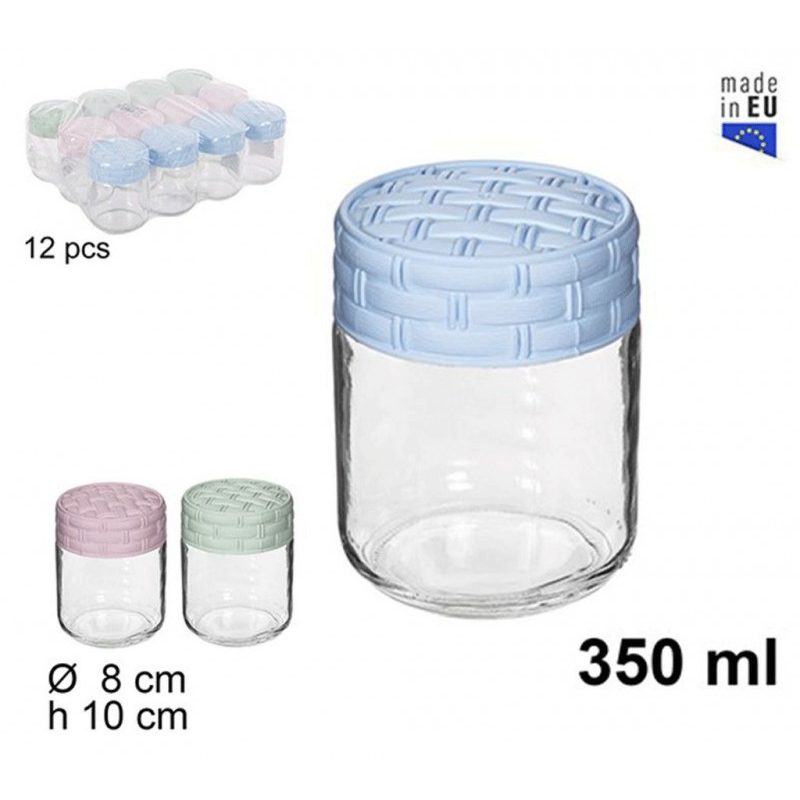 Hongu 12x Barattoli vetro per conserve vasi vasetti chiusura 350ml ...