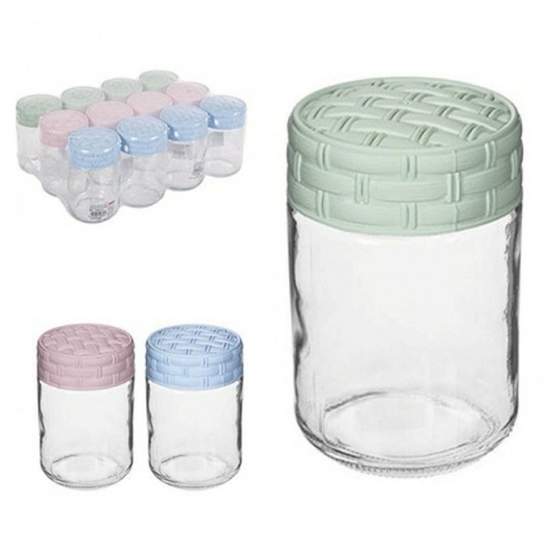 12x Barattoli vetro per conserve vasi vasetti chiusura 500ml con tappi miele