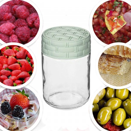 12x Barattoli vetro per conserve vasi vasetti chiusura 500ml con tappi miele