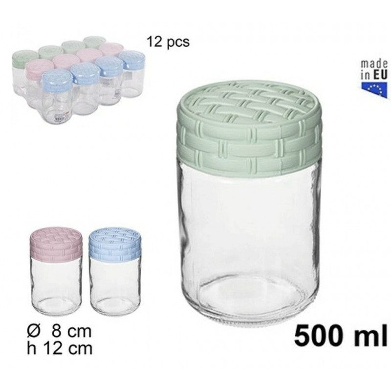 Hongu 12x Barattoli vetro per conserve vasi vasetti chiusura 500ml ...