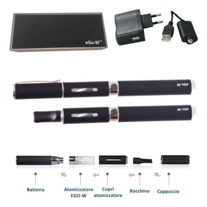 2 X sigaretta elettronica Ego-W kit completo svapo svapare fumare digitale
