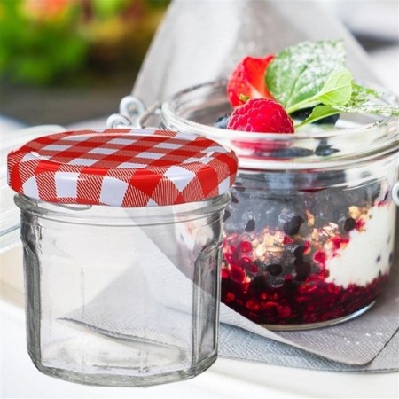 12 pz BARATTOLI VASETTI I PER CONSERVE in vetro trasparente Marmellata miele 7cm