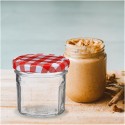 12 pz BARATTOLI VASETTI I PER CONSERVE in vetro trasparente Marmellata miele 7cm