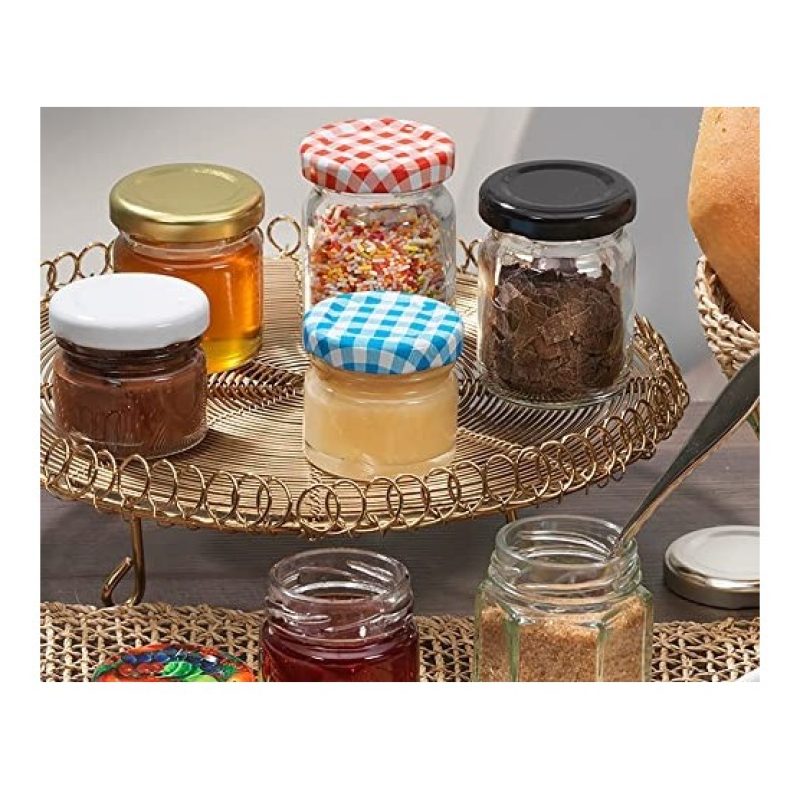 Hongu 24x BARATTOLI 45ml VASETTI PER CONSERVE in vetro con tappi pe...