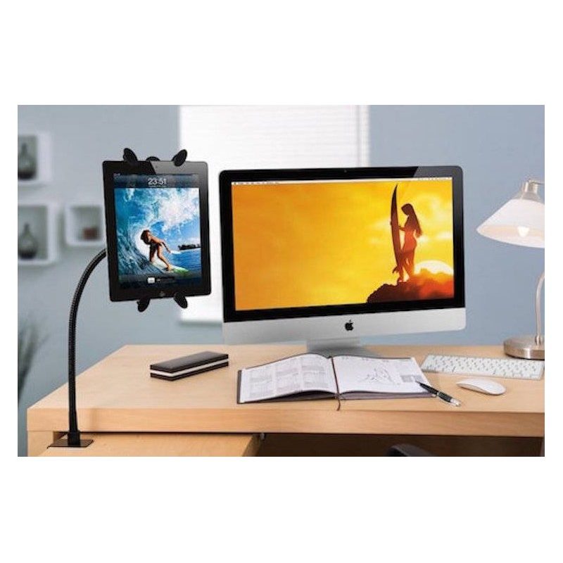 Supporto Stand in metallo con braccio telescopico per iPad Galaxy e Tablet PC dai 7 ai 10 pollici