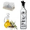 Hongu 12x BOTTIGLIA PER OLIO BOTTIGLIE IN VETRO TRASPARENTE CON TAP...