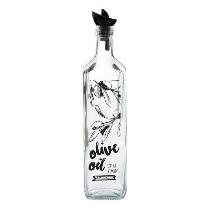 Hongu 12x BOTTIGLIA PER OLIO BOTTIGLIE IN VETRO TRASPARENTE CON TAP...