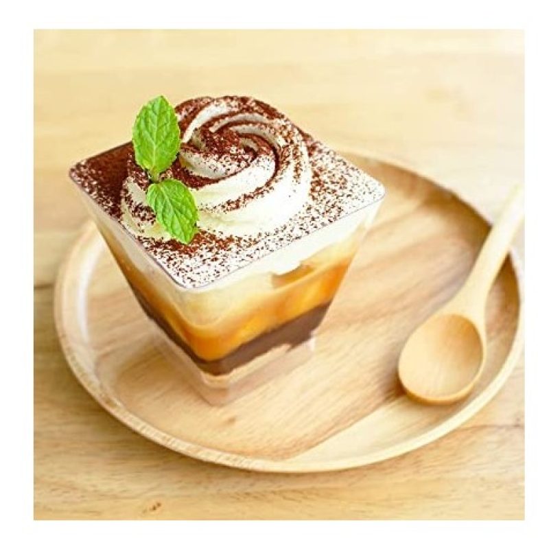 Hongu 48 pz COPPETTA QUADRO IN PLASTICA SET DA 60 CC DESSERT TRASPA...