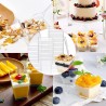 Hongu 48 pz COPPETTA QUADRO IN PLASTICA SET DA 60 CC DESSERT TRASPA...