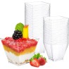 Hongu 24 pz COPPETTA QUADRO IN PLASTICA SET DA 200 CC DESSERT TRASP...