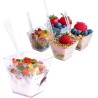 Hongu 24 pz COPPETTA QUADRO IN PLASTICA SET DA 200 CC DESSERT TRASP...