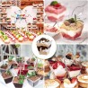 Hongu 24 pz COPPETTA QUADRO IN PLASTICA SET DA 200 CC DESSERT TRASP...