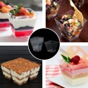 24 pz COPPETTA QUADRO IN PLASTICA SET DA 120 CC DESSERT TRASPARENTI FINGER FOOD