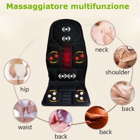 Cuscino da sedia massaggiante sedile auto ufficio casa relax stress riscaldante