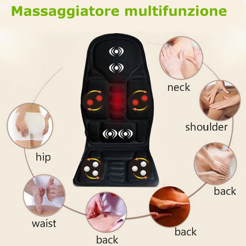 Cuscino da sedia massaggiante sedile auto ufficio casa relax stress riscaldante