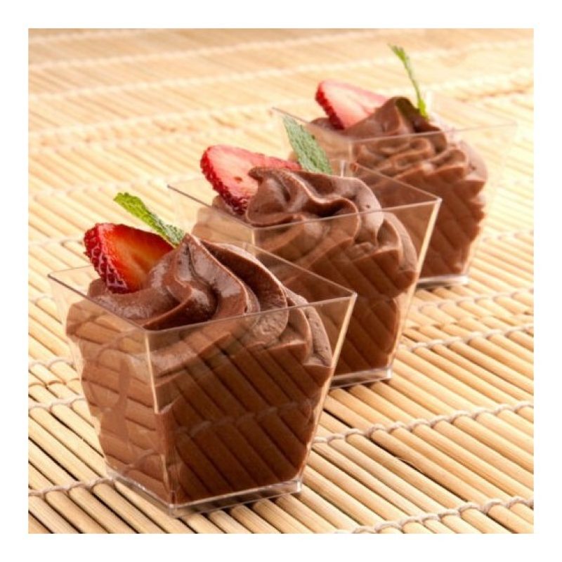 Hongu 24 pz COPPETTA QUADRO IN PLASTICA SET DA 120 CC DESSERT TRASP...