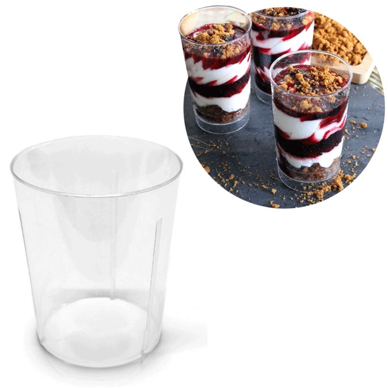24 Bicchierini shot bicchieri PLASTICA 120CC DESSERT TRASPARENTI cicchetto birra