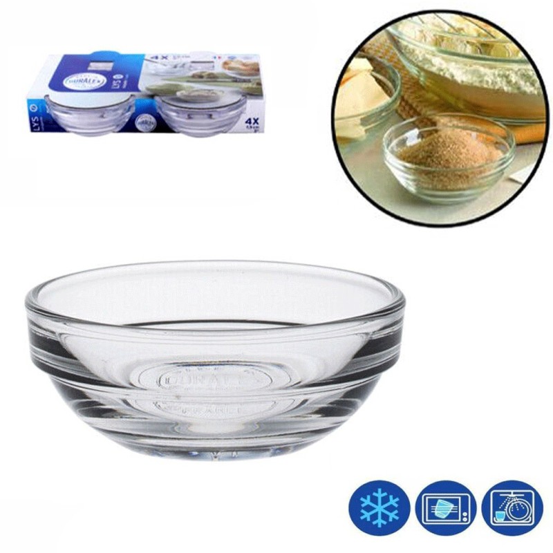 4x Coppa Impilabile da 6x2,5 cm in Vetro Aperitivo Stuzzichini Olive Duralex LYS