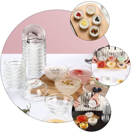 4x Coppa Impilabile da 7,5x3cm in Vetro Aperitivo Stuzzichini Olive Duralex LYS