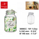BORMIOLI FIDO VASO BARATTOLO IN VETRO 3 LITRI PER CONSERVE CHIUSURA ERMETICA