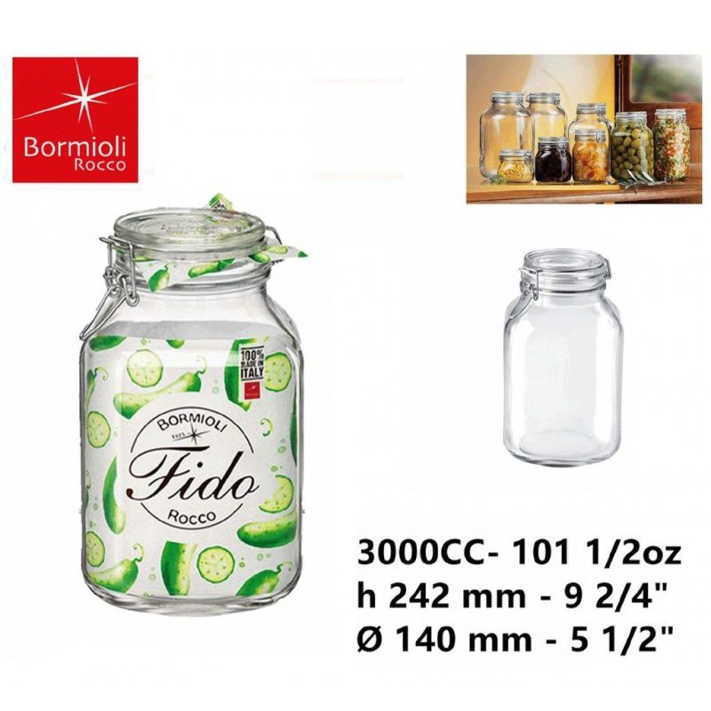 Bormioli Rocco BORMIOLI FIDO VASO BARATTOLO IN VETRO 3 LITRI PER CO...