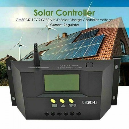 CONTROLLER REGOLATORE DI CARICA PANNELLI SOLARI 12V/24V 30A AUTOMATICO PANNELLO