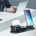 Base Di Ricarica Rapida 6 In 1 Wireless Per Samsung / Apple Watch iPhone 6 in 1