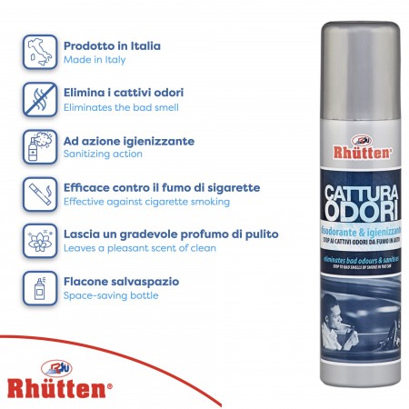 2x Igienizzante Spray pulizia auto disodorante cattura cattivi odori fumo 100ml