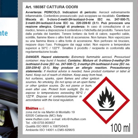 2x Igienizzante Spray pulizia auto disodorante cattura cattivi odori fumo 100ml