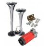 Clacson 2 trombe corno 12V 135db per auto camion moto barca tono con compressore