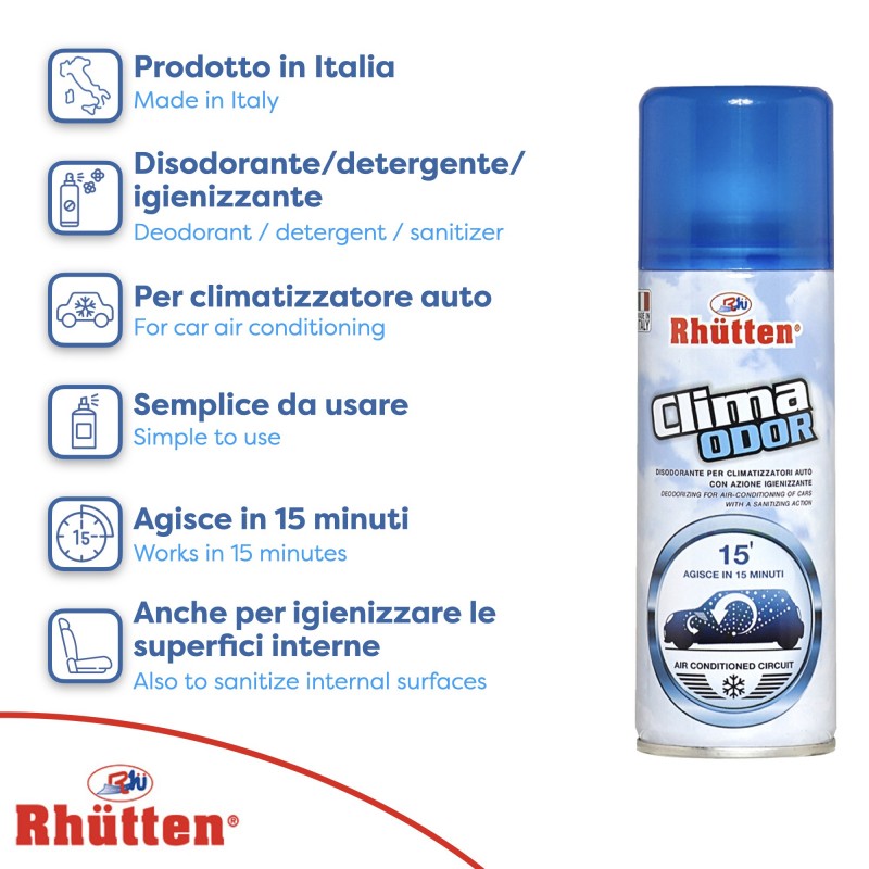 Rhutten 2x SPRAY PULIZIA CLIMATIZZATORE CONDIZIONATORE AUTO IGIENIZ...