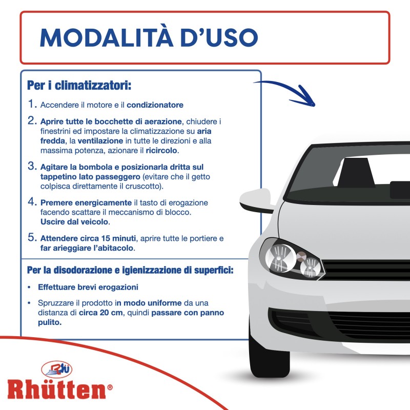 Rhutten 2x SPRAY PULIZIA CLIMATIZZATORE CONDIZIONATORE AUTO IGIENIZ...