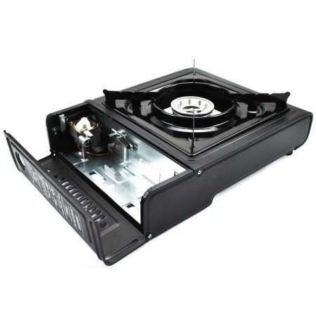 FORNELLO ACCIAIO INOX A GAS CAMPEGGIO CASA PORTATILE 2900W PIANO COTTURA CUCINA