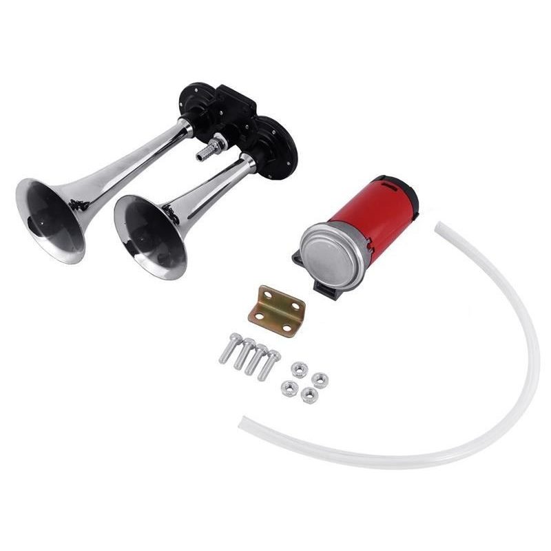 Clacson 2 trombe corno 12V 135db per auto camion moto barca tono con compressore