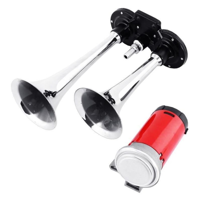 Clacson 2 trombe corno 12V 135db per auto camion moto barca tono con compressore