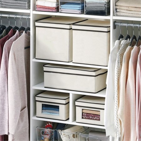Scatola abiti salvaspazio armadio organizzatore contenitore vestiti 48x28x38cm