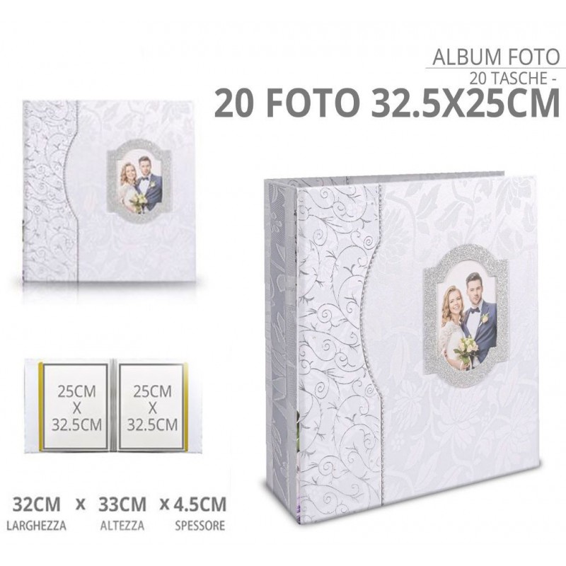 Hongu Album fotografico album portafoto a 20 tasche 32x33x4,5 cm fo