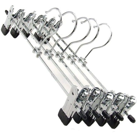 Set 12 Grucce con pinze regolabili Appendiabiti metallo acciaio salvaspazio 40cm