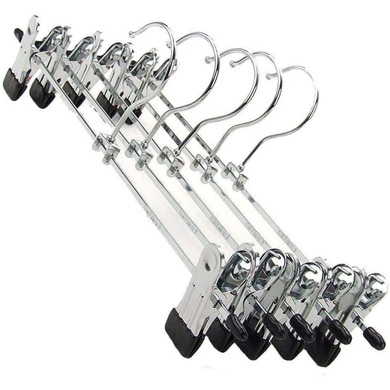 Hongu Set 12 Grucce con pinze regolabili Appendiabiti metallo accia...