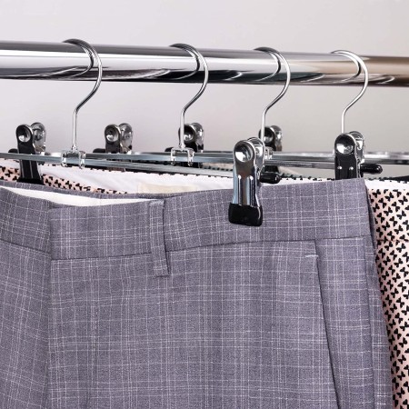 Set 12 Grucce con pinze regolabili Appendiabiti metallo acciaio salvaspazio 40cm