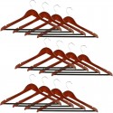 12 Grucce Appendiabiti Legno Gancio Antiscivolo Appendini Gruccia Pantaloni set
