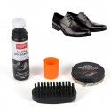 Set completo Lucida Scarpe Nero in pelle Pulizia Calzature Uomo Donna spazzola