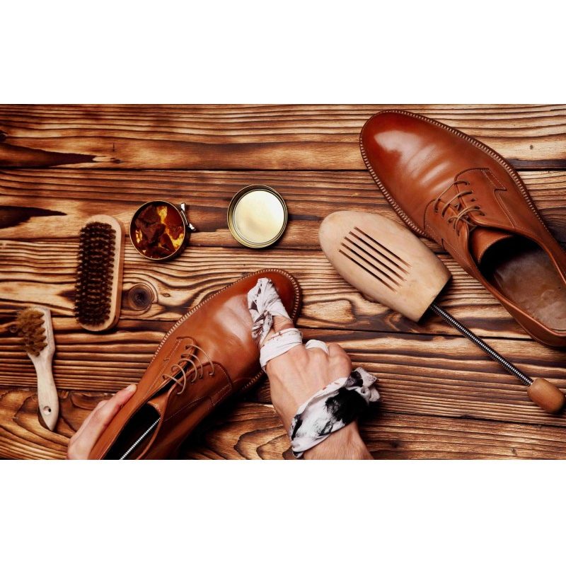 Hongu Set completo Lucida Scarpe Nero in pelle Pulizia Calzature Uo...